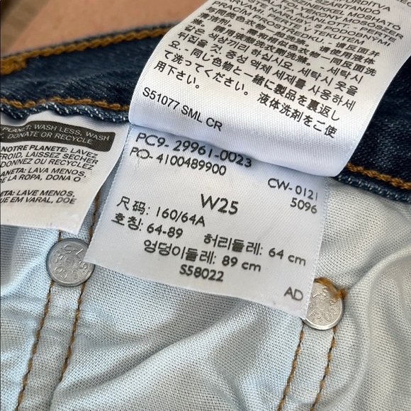 501 Levi's Cut Off Denim Blue Women's Shorts Size 25 - Picture 5 of 5